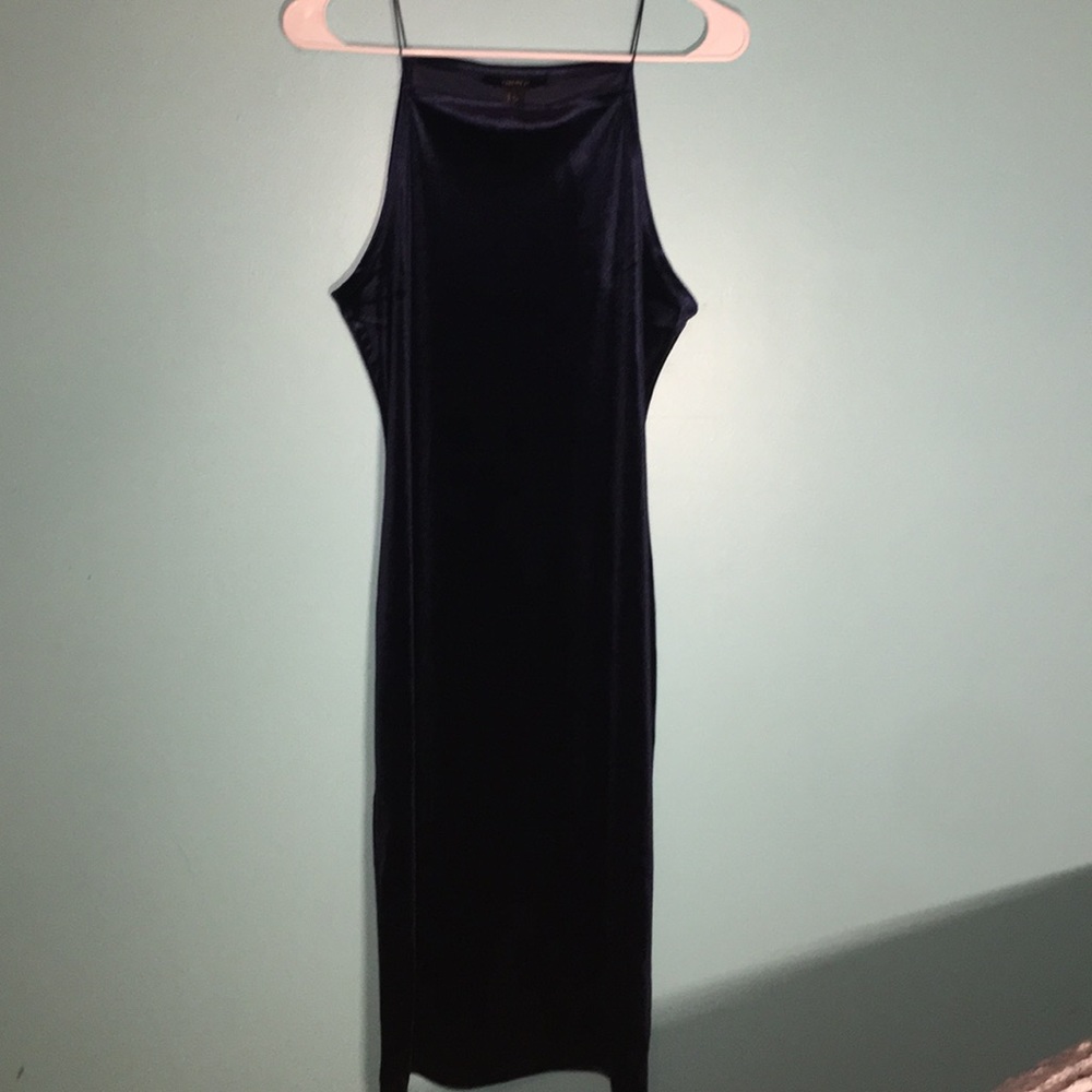 Navy blue velvet dress
